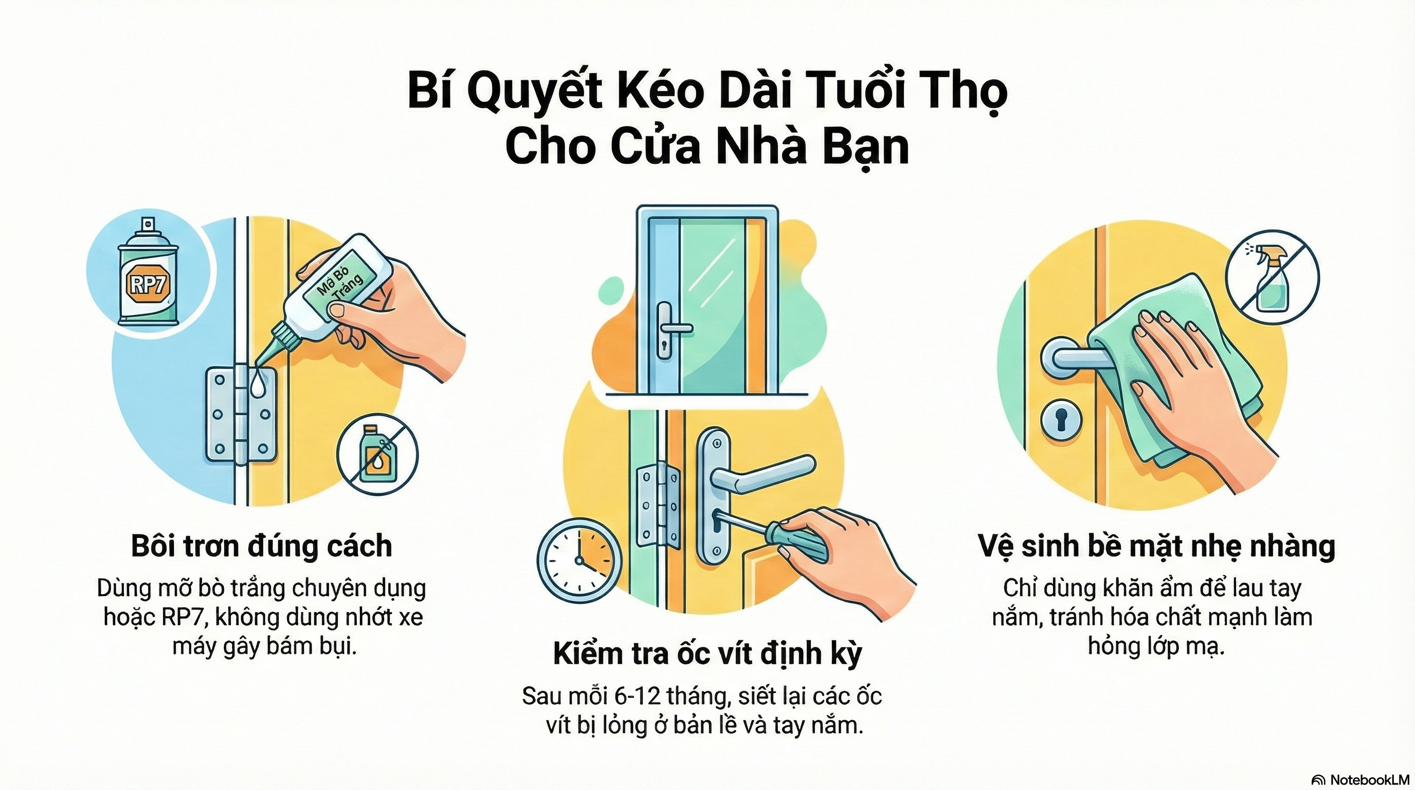 Lưu ý khi lắp đặt và bảo trì phụ kiện cửa nhôm